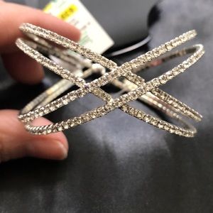 NEW Rosa Crystal and Silver Flexible Bracelet